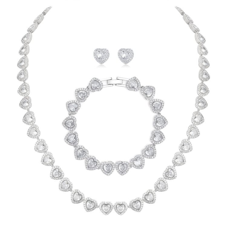 Stunning tennis set With Necklace, Bracelet, And Earrings imagen 3